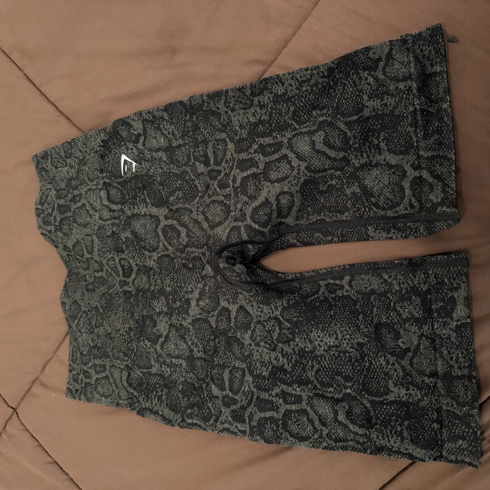 Gymshark Black Snake Print Bike Shorts